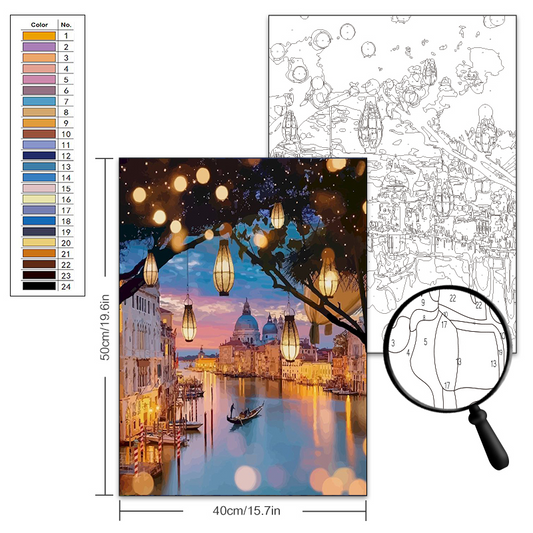 Noir Elegance in the City Night - DIY Paint by Numbers