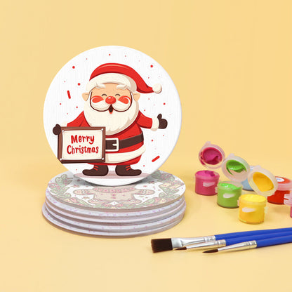 Christmas  Print Paint By Numbers Coaster Set (6 Pack)