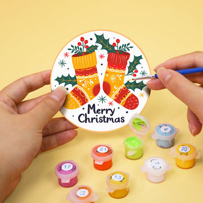 Christmas  Print Paint By Numbers Coaster Set (6 Pack)