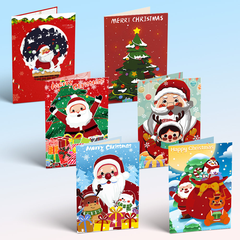 Paint by Numbers Christmas Card - Santa Collection (Set of 6)