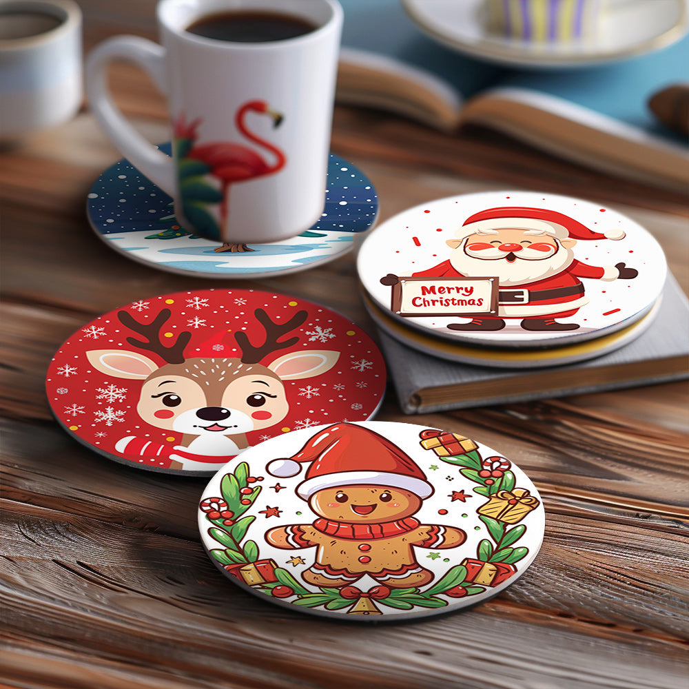 Christmas  Print Paint By Numbers Coaster Set (6 Pack)
