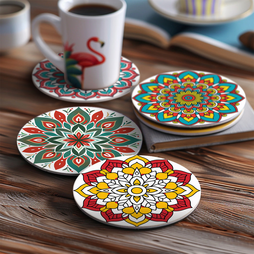 Mandala Print Paint By Numbers Coaster Set (6 Pack)