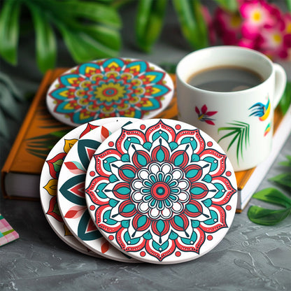 Mandala Print Paint By Numbers Coaster Set (6 Pack)