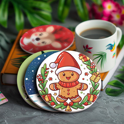 Christmas  Print Paint By Numbers Coaster Set (6 Pack)