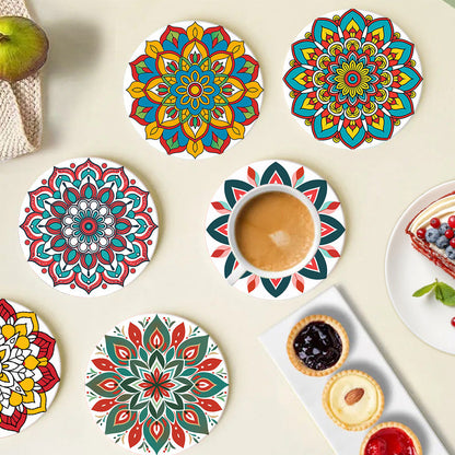 Mandala Print Paint By Numbers Coaster Set (6 Pack)