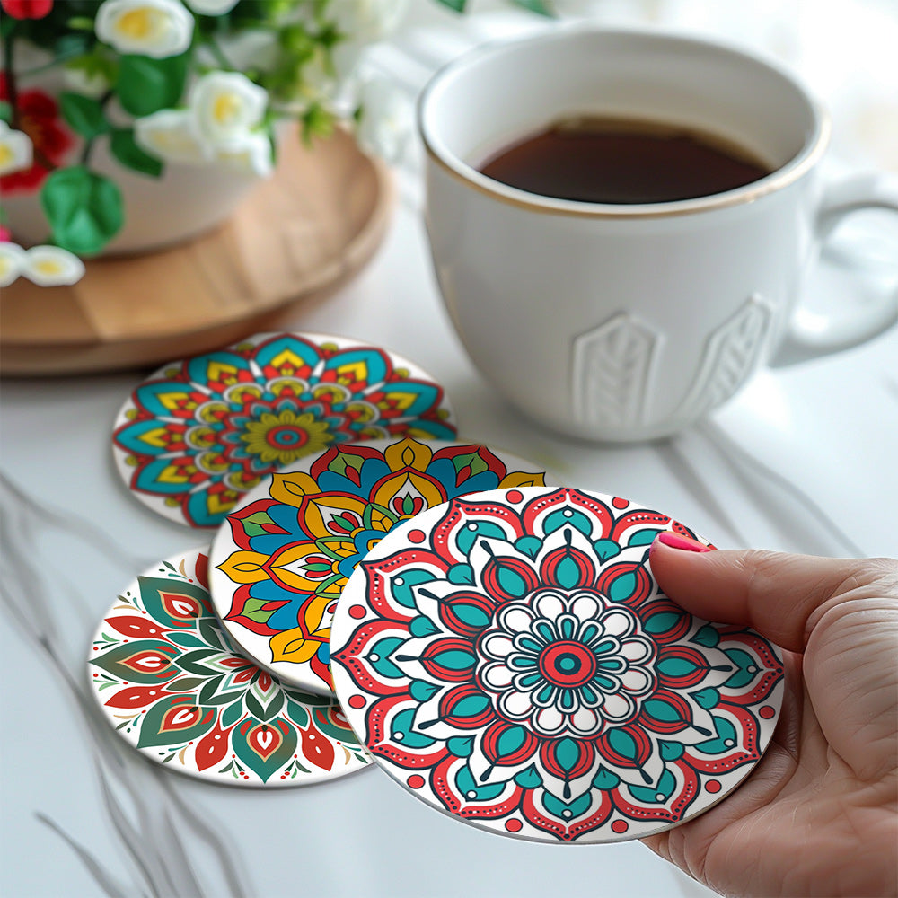 Mandala Print Paint By Numbers Coaster Set (6 Pack)