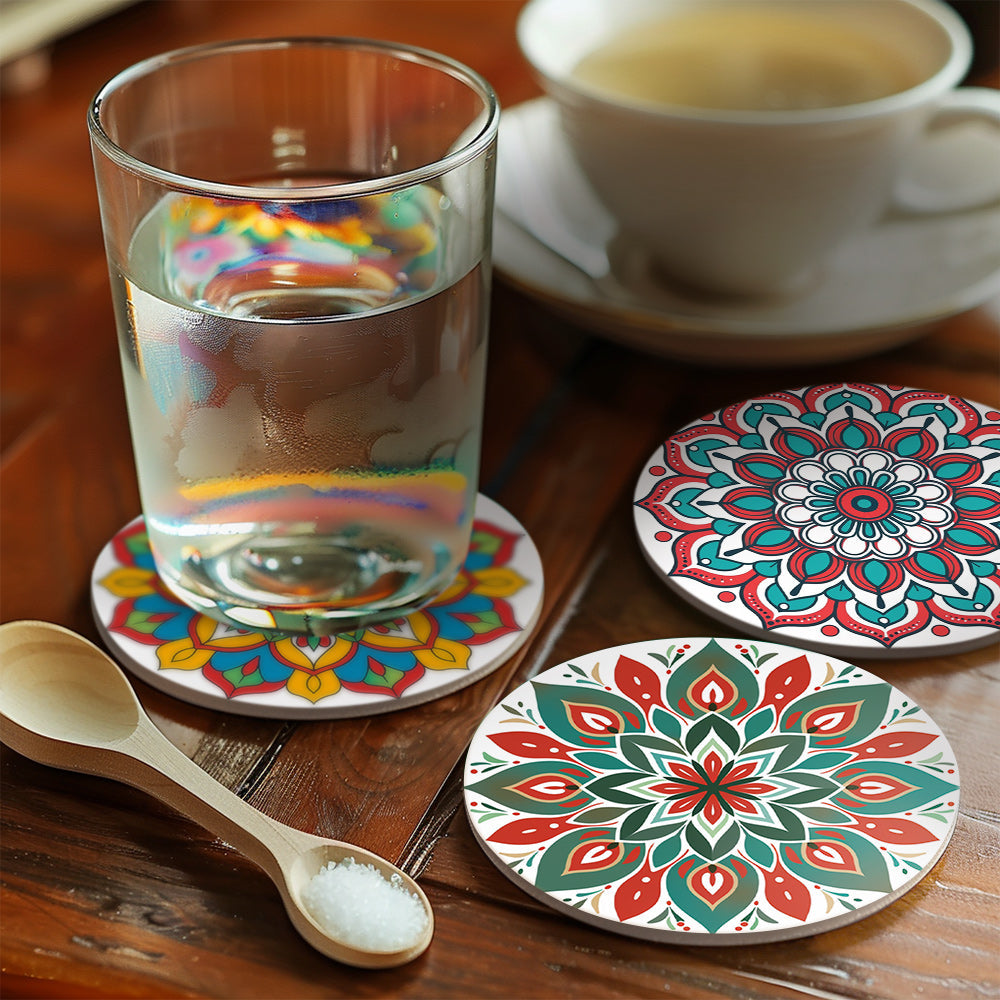 Mandala Print Paint By Numbers Coaster Set (6 Pack)
