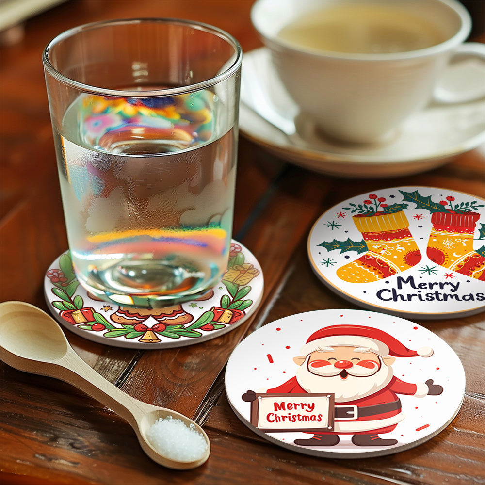 Christmas  Print Paint By Numbers Coaster Set (6 Pack)