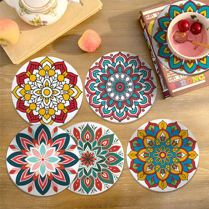 Mandala Print Paint By Numbers Coaster Set (6 Pack)