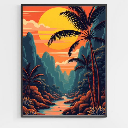 Retro Sun Rise - DIY Paint by Numbers