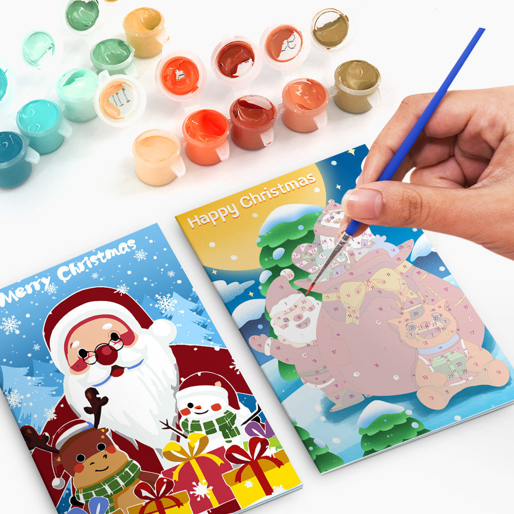 Paint by Numbers Christmas Card - Santa Collection (Set of 6)