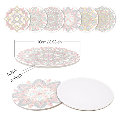 Mandala Print Paint By Numbers Coaster Set (6 Pack)
