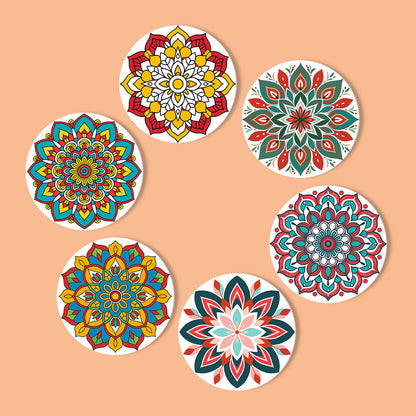 Mandala Print Paint By Numbers Coaster Set (6 Pack)