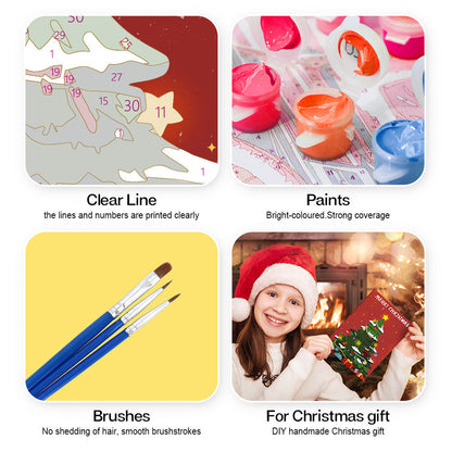 Paint by Numbers Christmas Card - Santa Collection (Set of 6)