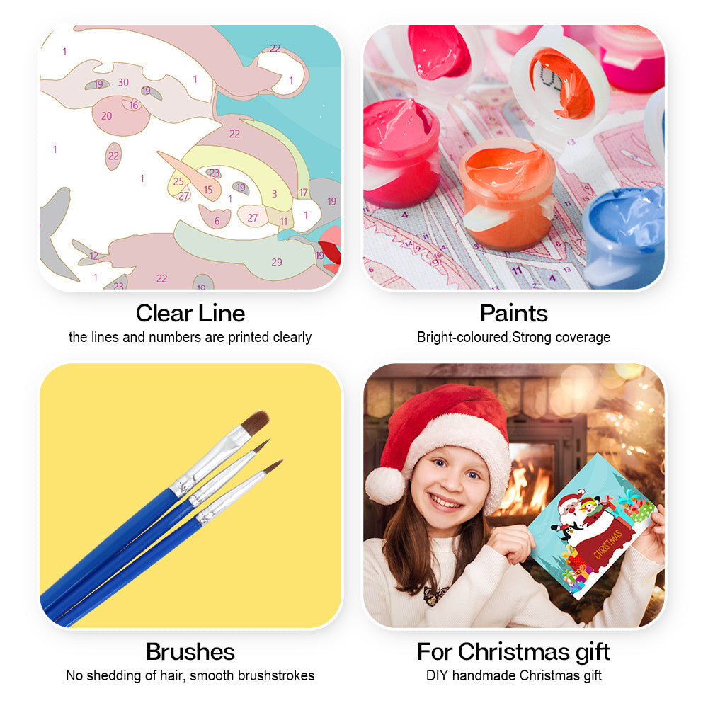 Paint by Numbers Christmas Card - Gifts Collection (Set of 6)