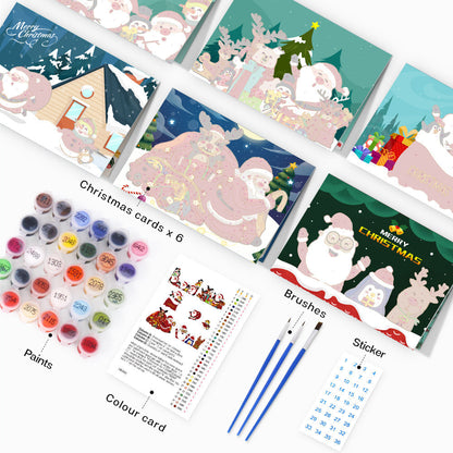 Paint by Numbers Christmas Card - Gifts Collection (Set of 6)