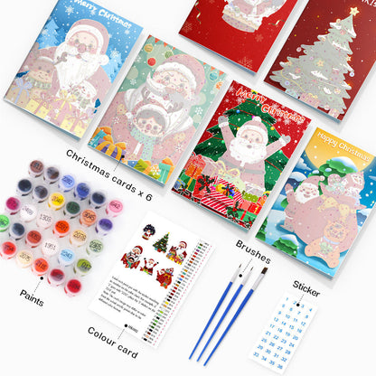 Paint by Numbers Christmas Card - Santa Collection (Set of 6)