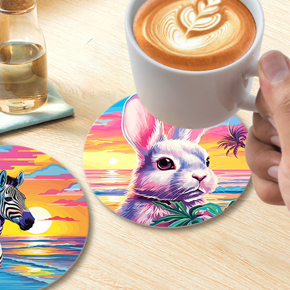 Animal Print Paint By Numbers Coaster Set (6 Pack)