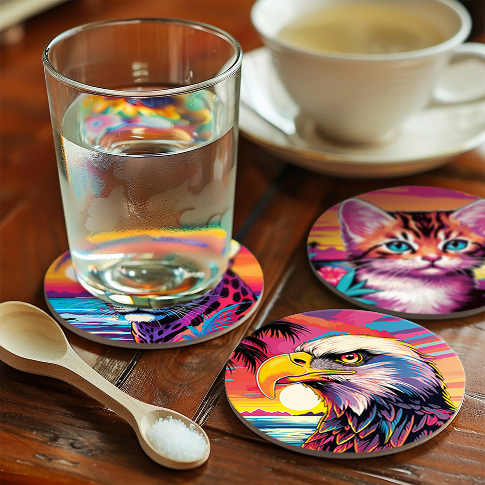 Animal Print Paint By Numbers Coaster Set (6 Pack)