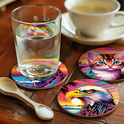 Animal Print Paint By Numbers Coaster Set (6 Pack)