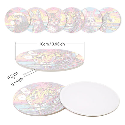Animal Print Paint By Numbers Coaster Set (6 Pack)