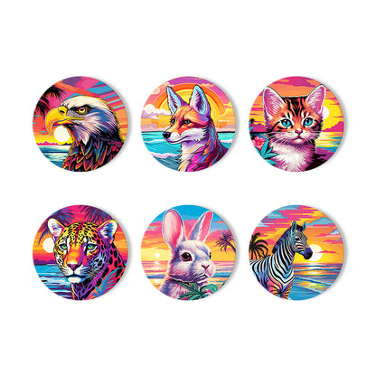 Animal Print Paint By Numbers Coaster Set (6 Pack)
