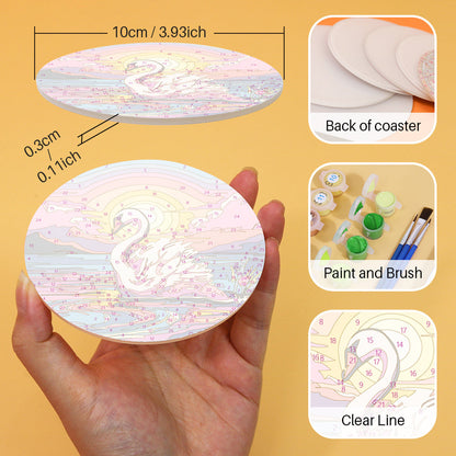 Marine Life Print Paint By Numbers Coaster Set (6 Pack)