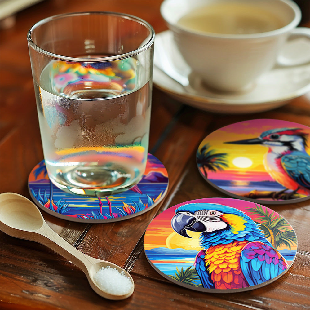 Birds Print Paint By Numbers Coaster Set (6 Pack)