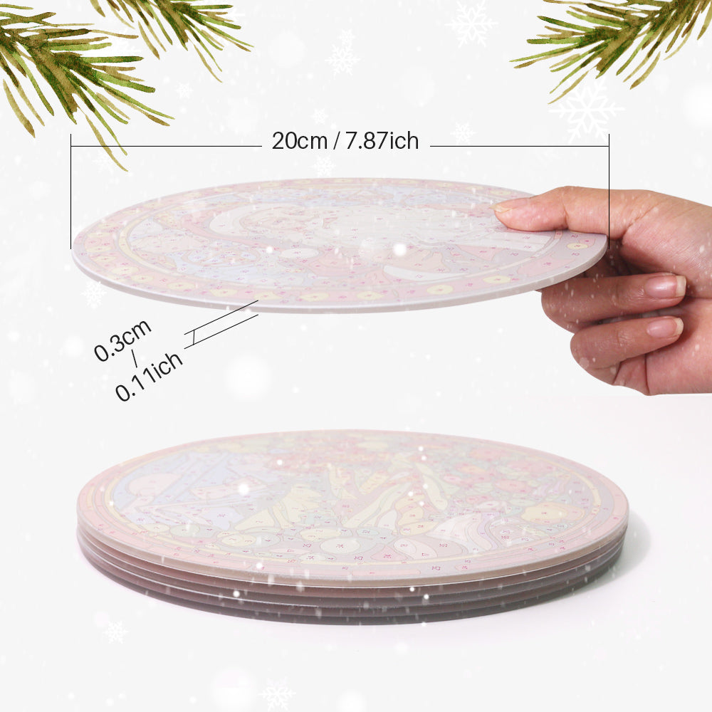 Paint By Numbers Placemats - Christmas Collection 1 (6 Pack, 20 cm Size)