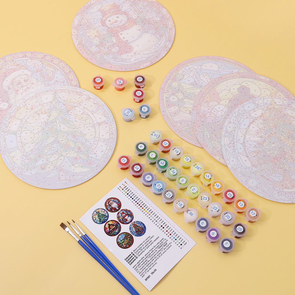 Paint By Numbers Placemats - Christmas Collection 1 (6 Pack, 20 cm Size)
