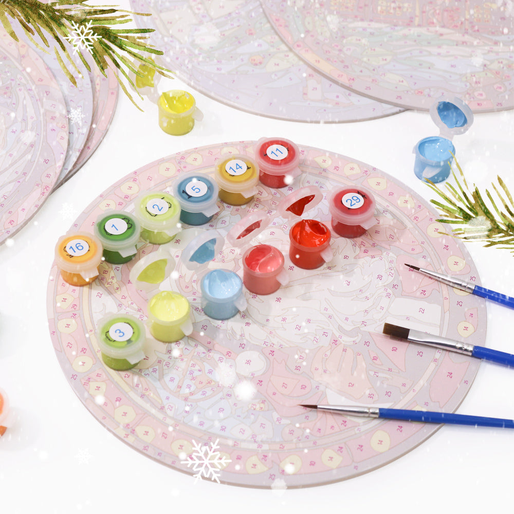 Paint By Numbers Placemats - Christmas Collection 1 (6 Pack, 20 cm Size)