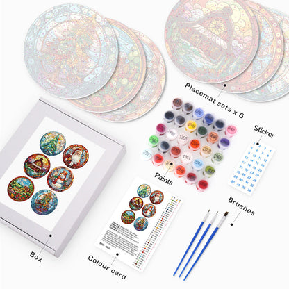 Paint By Numbers Placemats - Christmas Collection 1 (6 Pack, 20 cm Size)