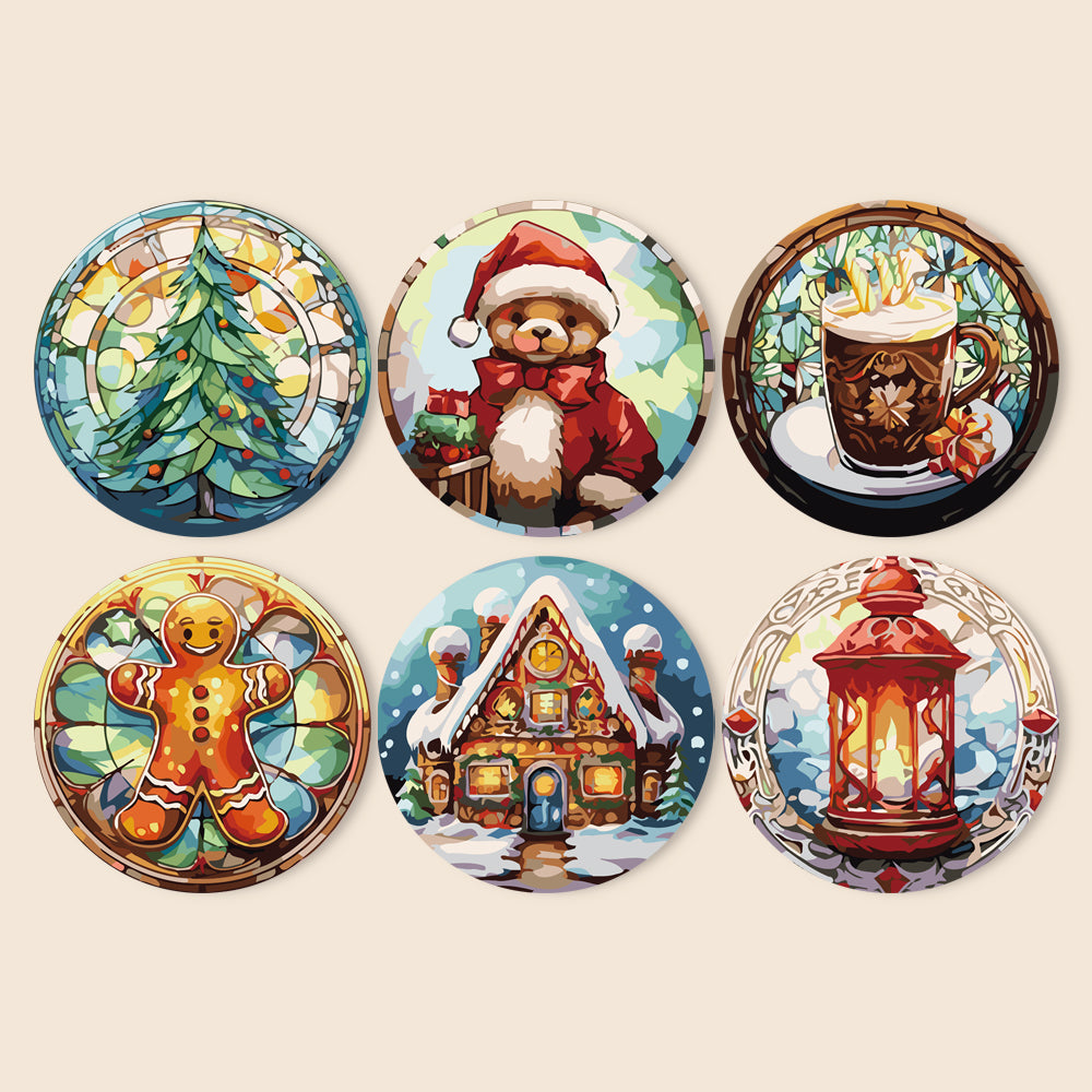 Paint By Numbers Placemats - Christmas Collection 2 (6 Pack, 20 cm Size)