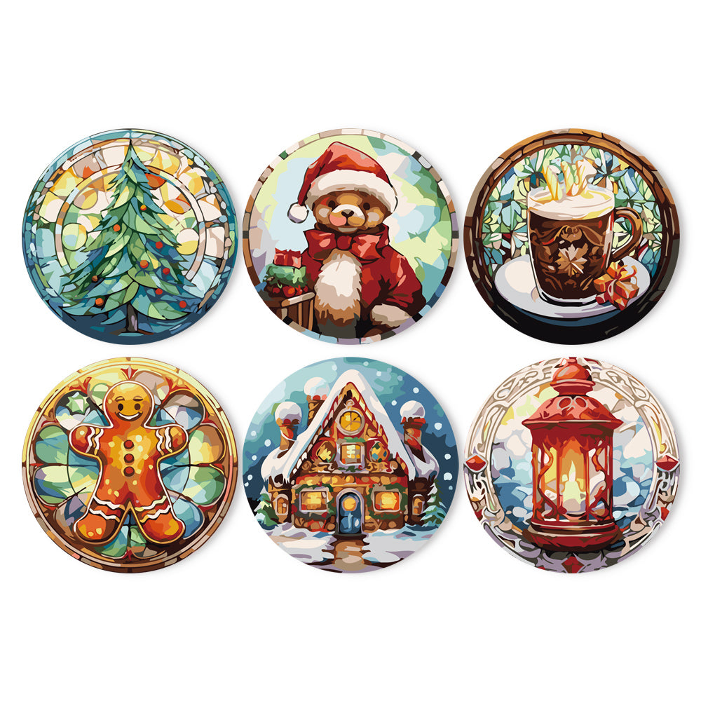 Paint By Numbers Placemats - Christmas Collection 2 (6 Pack, 20 cm Size)