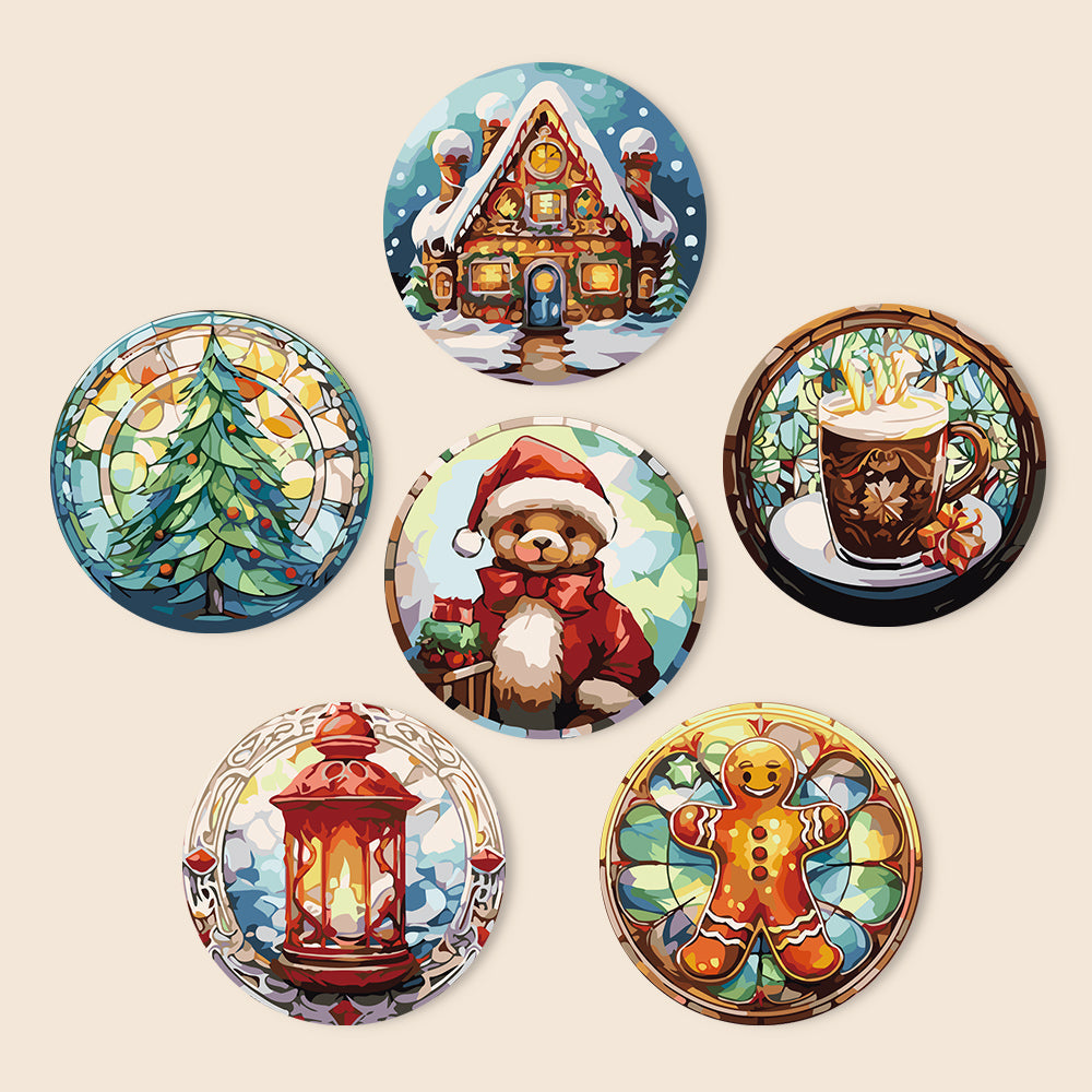 Paint By Numbers Placemats - Christmas Collection 2 (6 Pack, 20 cm Size)