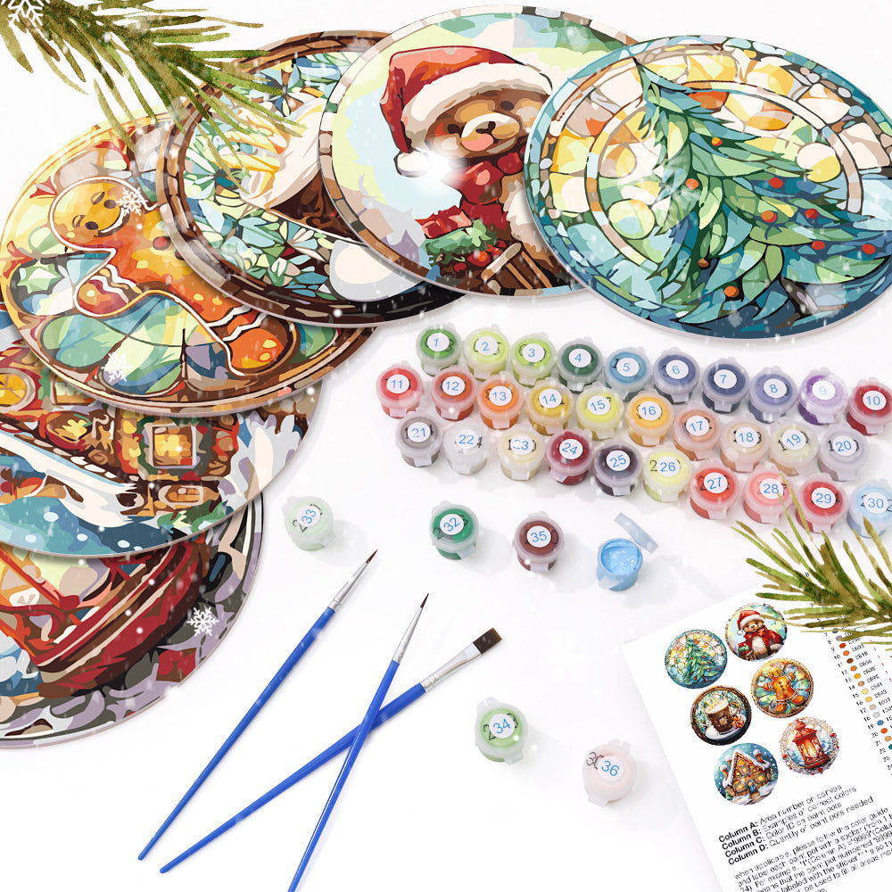Paint By Numbers Placemats - Christmas Collection 2 (6 Pack, 20 cm Size)