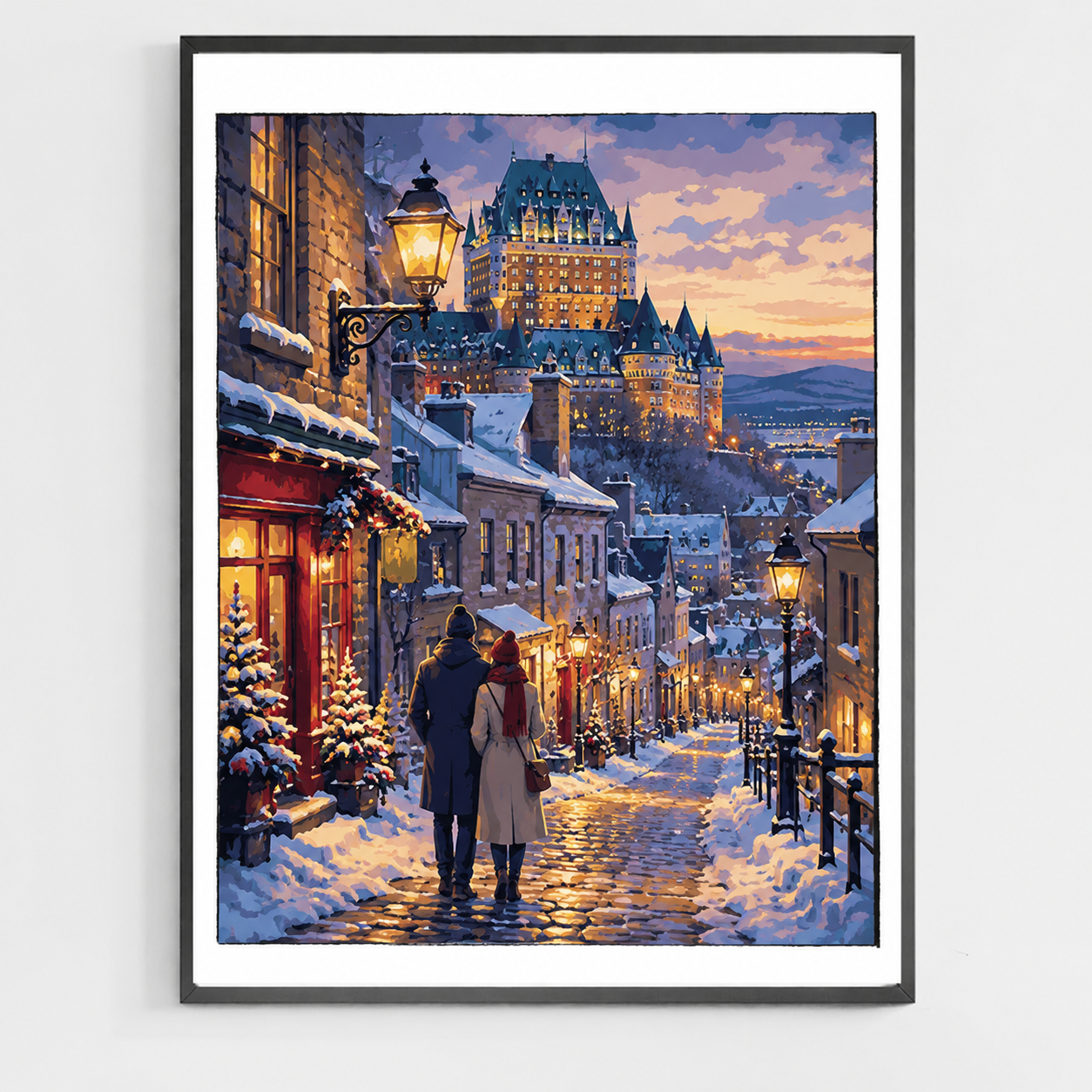 Old Québec Winter Glow - DIY Paint by Numbers