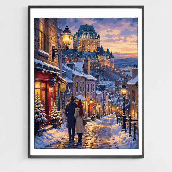 Old Québec Winter Glow - DIY Paint by Numbers