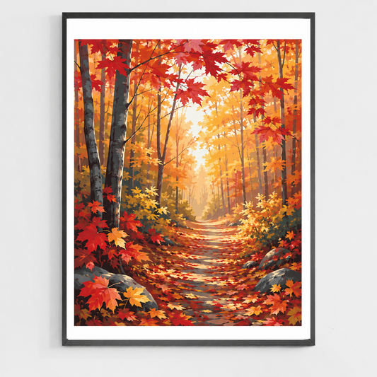 Maple Forest Autumn Path - DIY Paint by Numbers