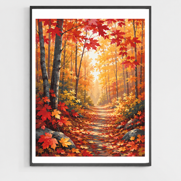 Maple Forest Autumn Path - DIY Paint by Numbers
