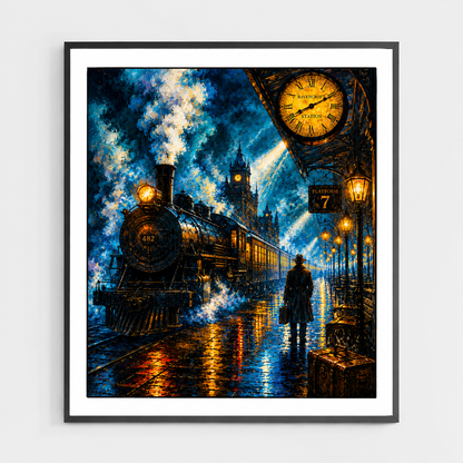 Rainy Night at Ravencroft Station - DIY Paint by Numbers