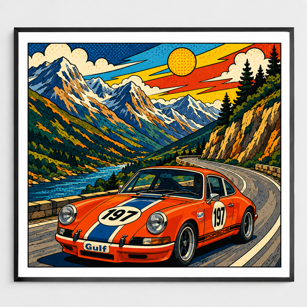 Mountain Road Vintage Racer - DIY Paint by Numbers