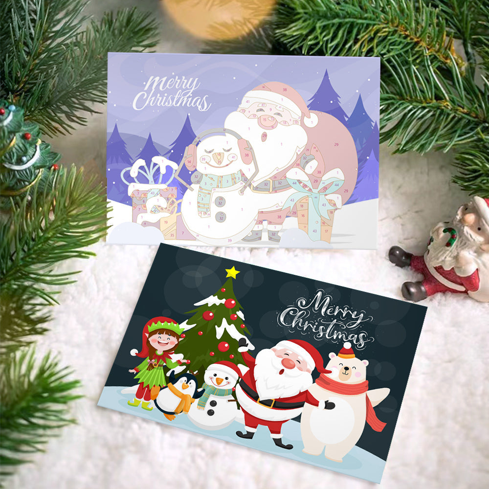 Paint by Numbers Christmas Card - Snowman Collection (Set of 6)