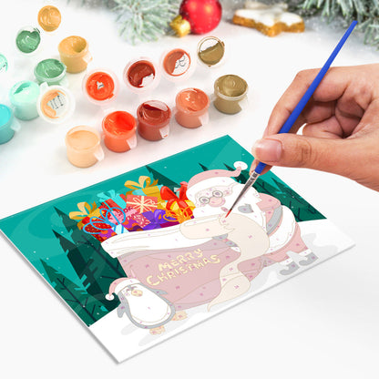Paint by Numbers Christmas Card - Snowman Collection (Set of 6)