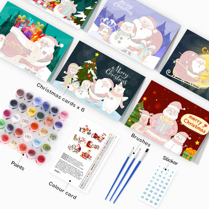 Paint by Numbers Christmas Card - Snowman Collection (Set of 6)