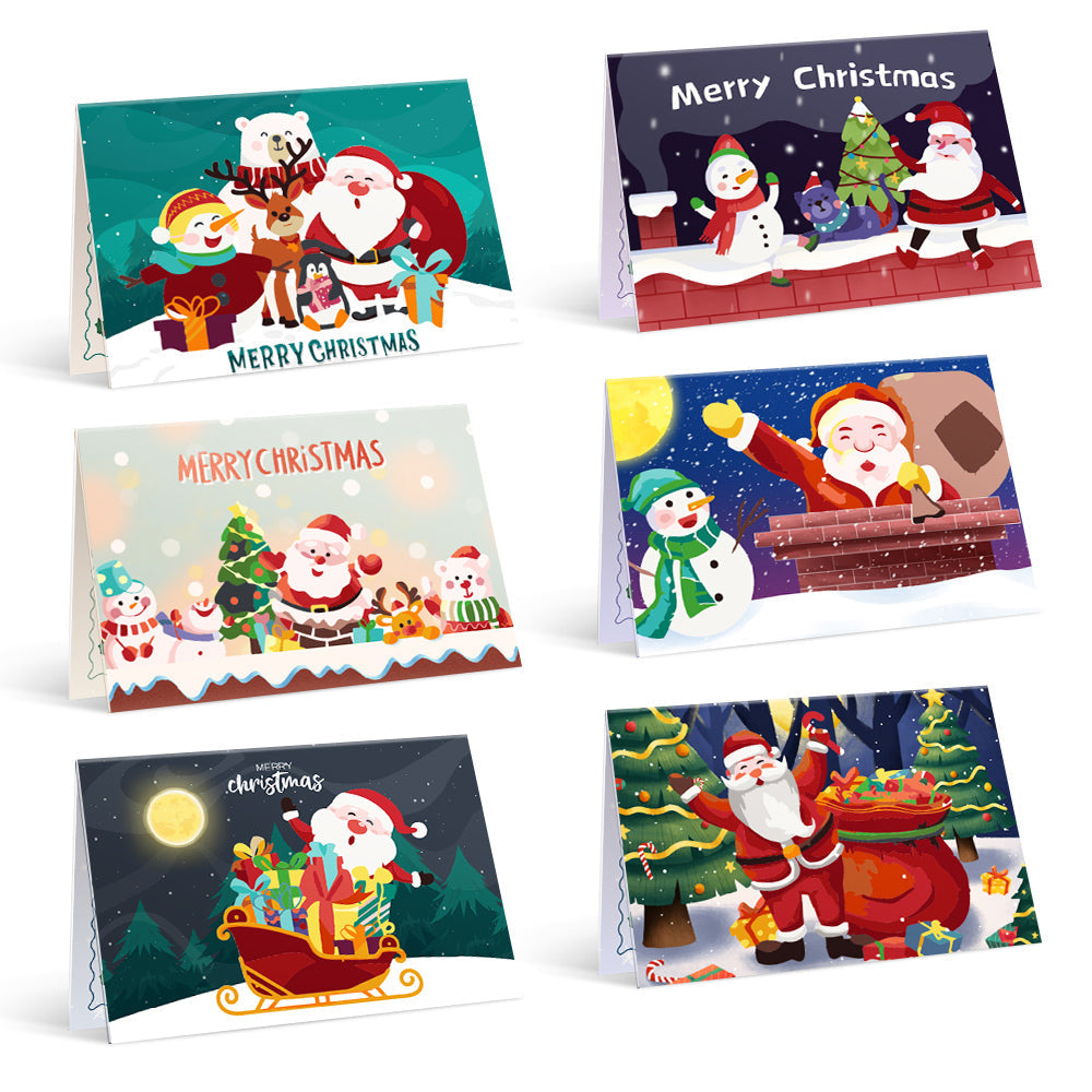 Paint by Numbers Christmas Card - Snow Collection (Set of 6)
