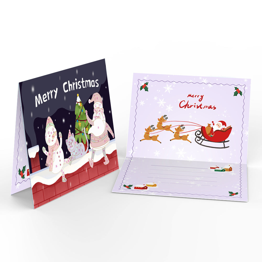 Paint by Numbers Christmas Card - Snow Collection (Set of 6)
