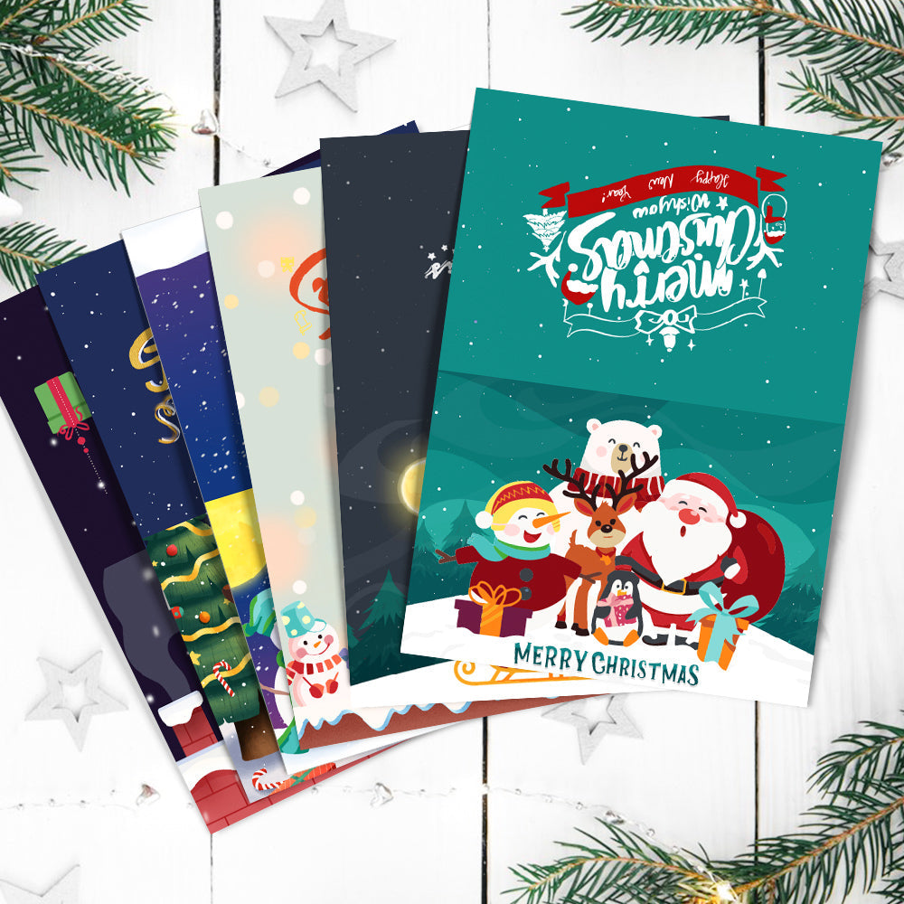 Paint by Numbers Christmas Card - Snow Collection (Set of 6)