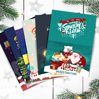 Paint by Numbers Christmas Card - Snow Collection (Set of 6)