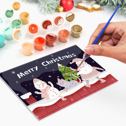 Paint by Numbers Christmas Card - Snow Collection (Set of 6)